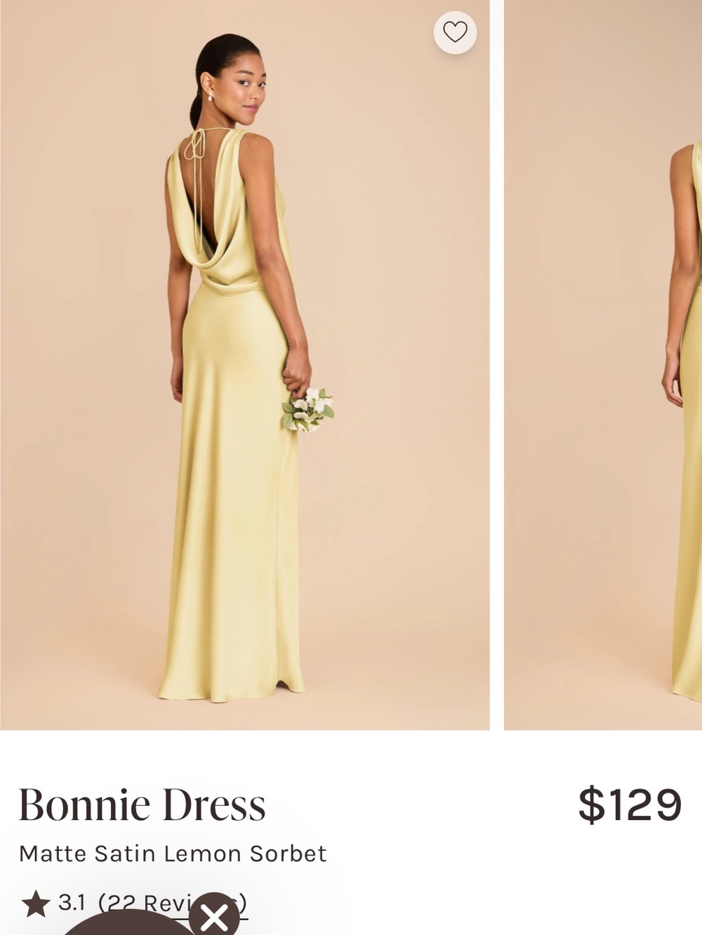 Birdy Grey Bonnie Sleeveless Cowl Neck Maxi Dress - Lemon Sorbet - Picture 2 of 2